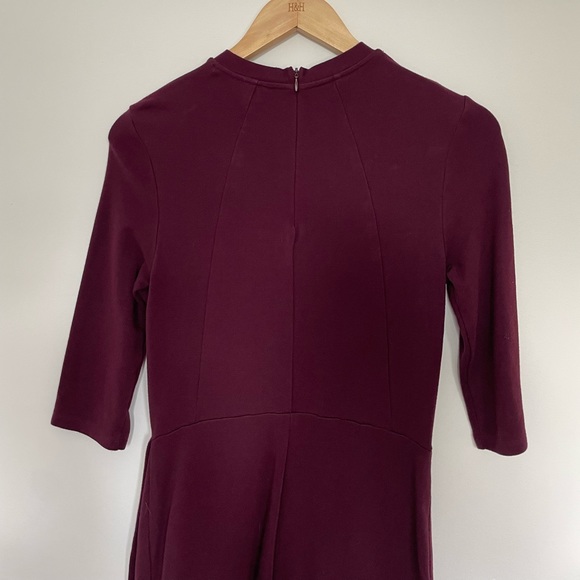 Burbundy long sleeve bodycon/ wrap over dress from Topshop - Picture 4 of 5